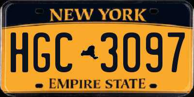 NY license plate HGC3097