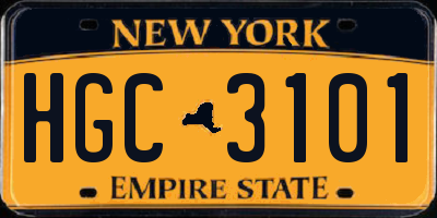 NY license plate HGC3101