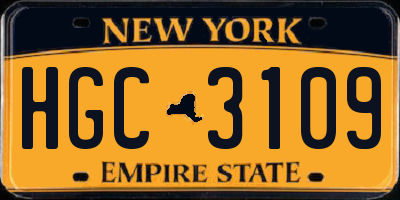 NY license plate HGC3109