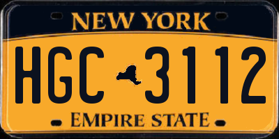 NY license plate HGC3112