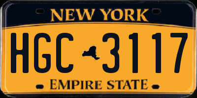 NY license plate HGC3117