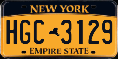 NY license plate HGC3129