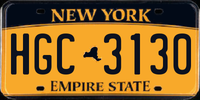 NY license plate HGC3130