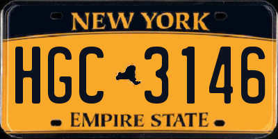 NY license plate HGC3146