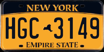 NY license plate HGC3149