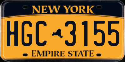 NY license plate HGC3155