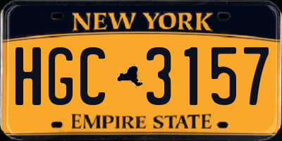 NY license plate HGC3157