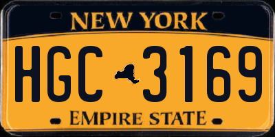 NY license plate HGC3169