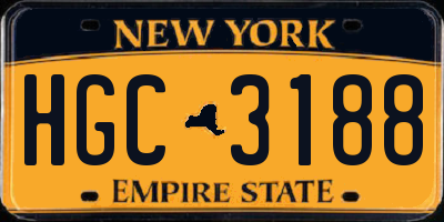 NY license plate HGC3188