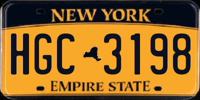 NY license plate HGC3198