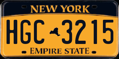 NY license plate HGC3215