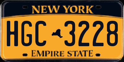 NY license plate HGC3228