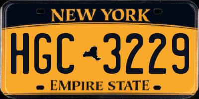 NY license plate HGC3229