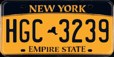 NY license plate HGC3239