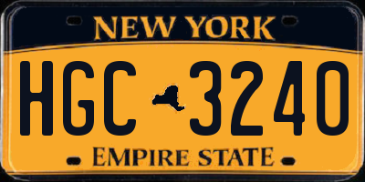 NY license plate HGC3240