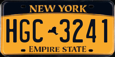 NY license plate HGC3241