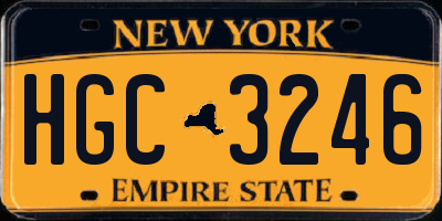 NY license plate HGC3246