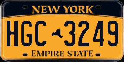 NY license plate HGC3249