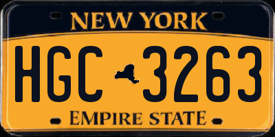 NY license plate HGC3263