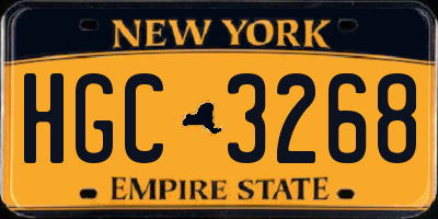 NY license plate HGC3268