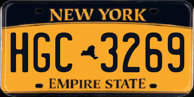 NY license plate HGC3269