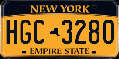 NY license plate HGC3280