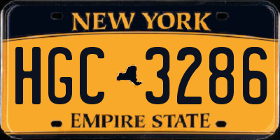 NY license plate HGC3286