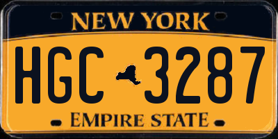 NY license plate HGC3287