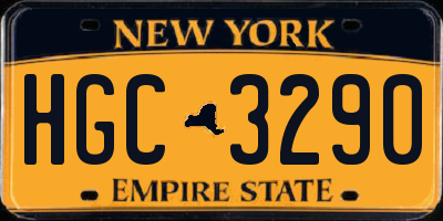 NY license plate HGC3290