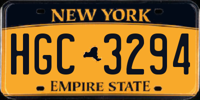 NY license plate HGC3294