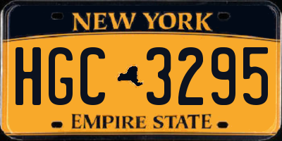 NY license plate HGC3295