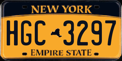 NY license plate HGC3297