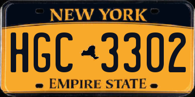 NY license plate HGC3302
