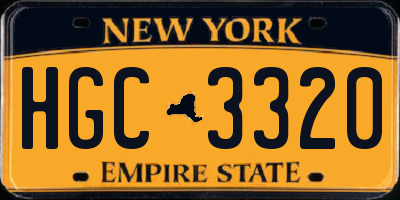 NY license plate HGC3320