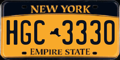 NY license plate HGC3330