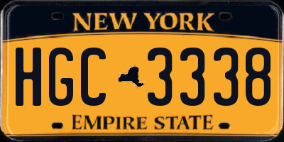 NY license plate HGC3338