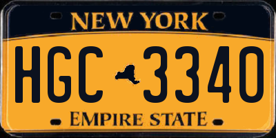 NY license plate HGC3340