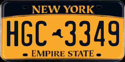 NY license plate HGC3349