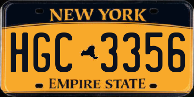 NY license plate HGC3356