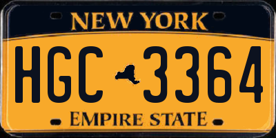NY license plate HGC3364