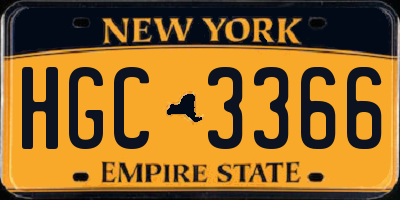 NY license plate HGC3366