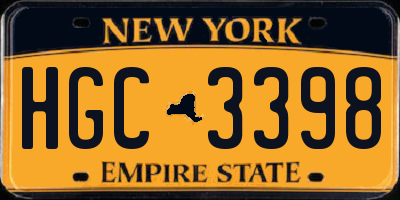 NY license plate HGC3398