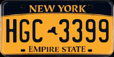 NY license plate HGC3399