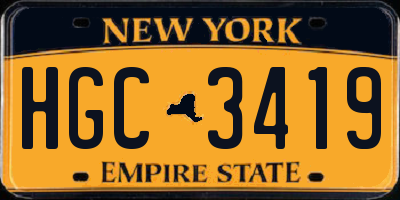 NY license plate HGC3419