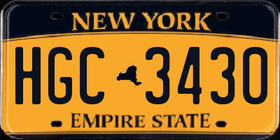 NY license plate HGC3430