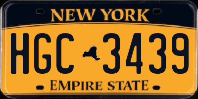 NY license plate HGC3439
