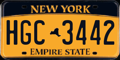 NY license plate HGC3442