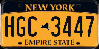 NY license plate HGC3447