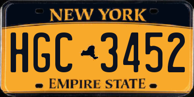 NY license plate HGC3452