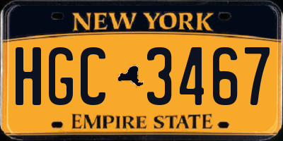 NY license plate HGC3467